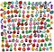 105 Pieces rubber Loom Band Charm, Silicone Bracelet Charms ,Loom Rubber Bands Charms,Bracelet Pendant,